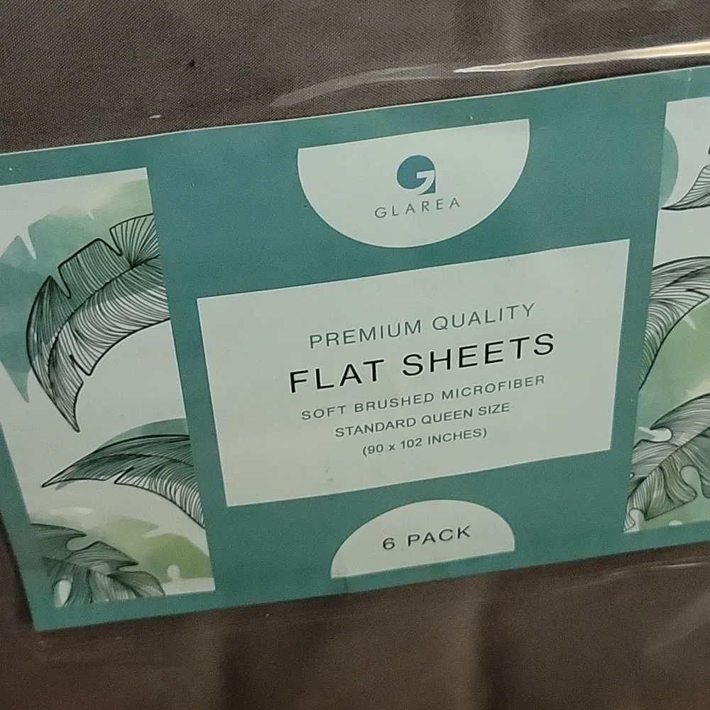 GLAREA MICROFIBER FLAT SHEETS 6 Pack Queen Gray Hypoallergenic New